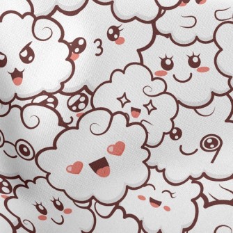 Funny Expression Clouds Lightweight Cotton Poplin