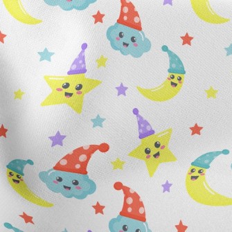 Good Night Hat Moon Clouds Lightweight Cotton Poplin
