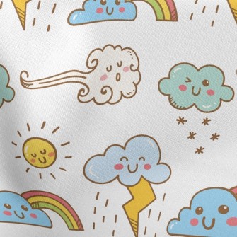 Emoji Weather Map Lightweight Cotton Poplin
