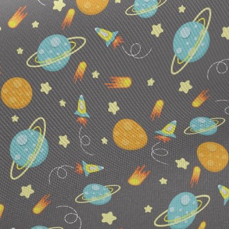 Spaceship And Planet Midweight Cotton Poplin