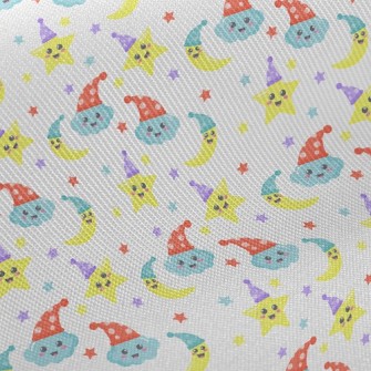 Good Night Hat Moon Clouds Midweight Cotton Poplin