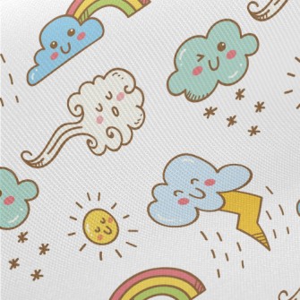 Emoji Weather Map Midweight Cotton Poplin
