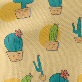 Shy Cactus Potted Plant Waterproof Canvas