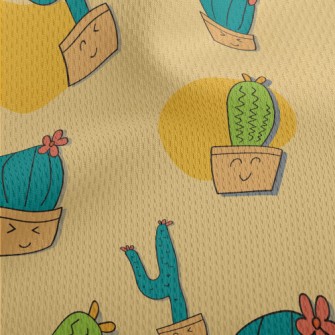 Shy Cactus Potted Plant Athletic Mesh Flat Back