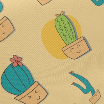 Shy Cactus Potted Plant Twill