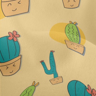 Shy Cactus Potted Plant Lightweight Performance Linen