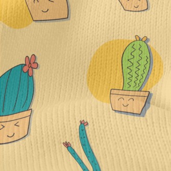 Shy Cactus Potted Plant Stretch Jersey