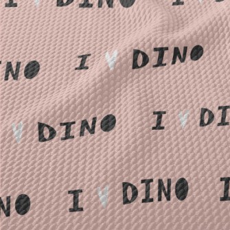 I Love Dino Text Birdseye Piqué