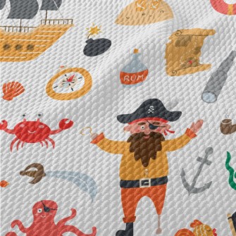 Pirate Treasure Map Birdseye Piqué