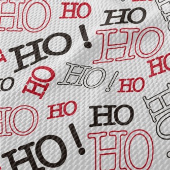 HOHOHO Text Birdseye Piqué