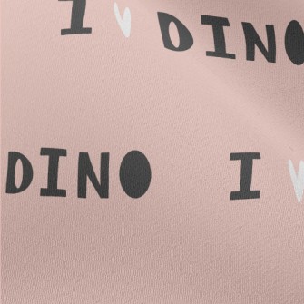 I Love Dino Text Chiffon