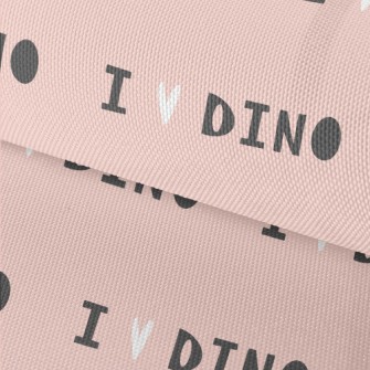 I Love Dino Text Waterproof Oxford