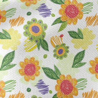 Color Pen Doodle Flowers Waterproof Canvas
