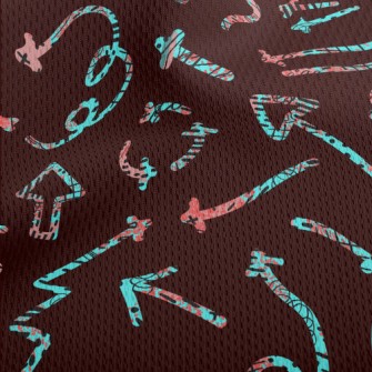 Line Arrow Rope Athletic Mesh Flat Back