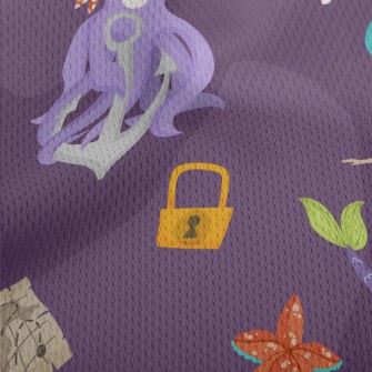 Mermaid Octopus Pirate Athletic Mesh Flat Back