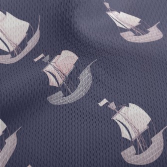 Mighty Pirate Ship Athletic Mesh Flat Back