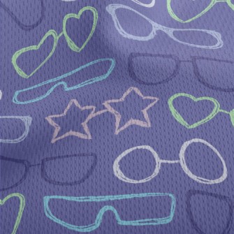 Various Glasses Athletic Mesh Flat Back