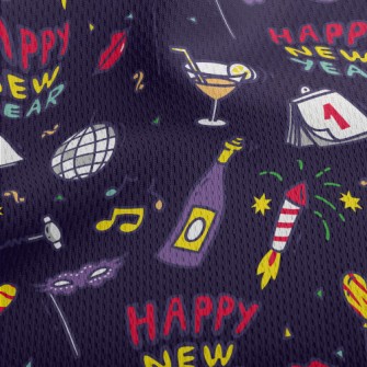New Year&#39;s Eve Party Athletic Mesh Flat Back