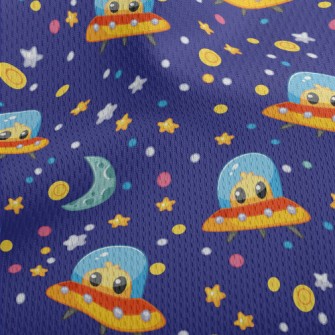 Alien UFO Monster Athletic Mesh Flat Back