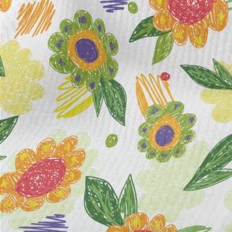 Color Pen Doodle Flowers Terry