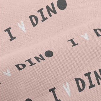 I Love Dino Text Performance Linen