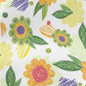 Color Pen Doodle Flowers Standard Corduroy