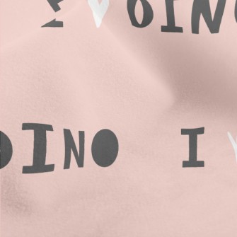 I Love Dino Text Micro Fleece