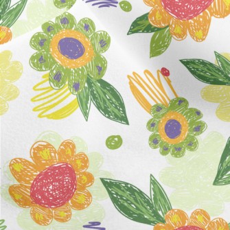Color Pen Doodle Flowers Micro Fleece