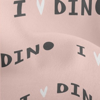 I Love Dino Text Lightweight Performance Linen