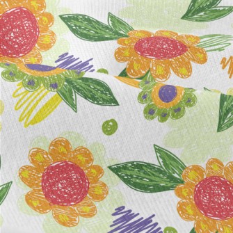 Color Pen Doodle Flowers Modern Jersey
