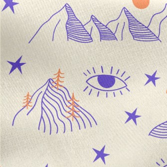 Rolling Hills Clouds Jersey Backed Fleece