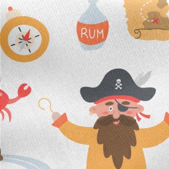 Pirate Treasure Map Jersey Backed Fleece