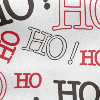 HOHOHO Text Jersey Backed Fleece