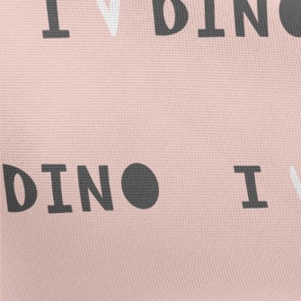 I Love Dino Text Pongee