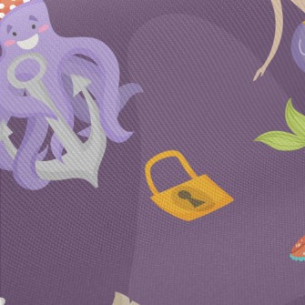 Mermaid Octopus Pirate Midweight Cotton Poplin