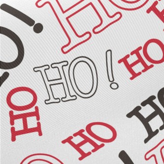 HOHOHO Text Midweight Cotton Poplin