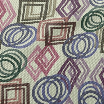Circle Square Geometry Birdseye Piqué