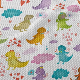 Colorful Tongue-out Iguana Birdseye Piqué