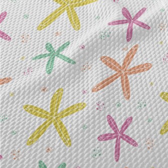 Colorful Cute Starfish Birdseye Piqué