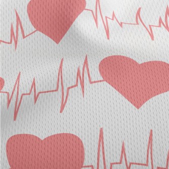 Love Heartbeat Picture Athletic Mesh Flat Back