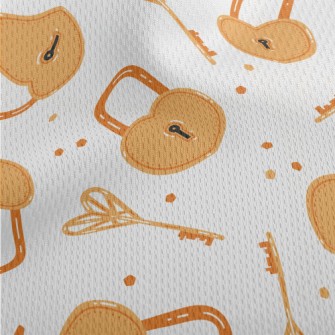 Love Padlock Key Athletic Mesh Flat Back