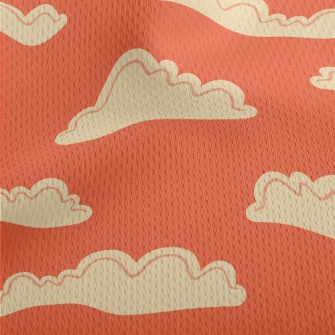 Simple Line Clouds Athletic Mesh Flat Back