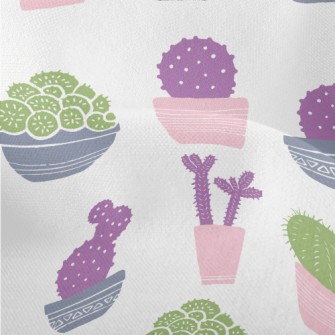 Succulent Potted Plants Lightweight Performance Linen