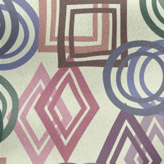 Circle Square Geometry Jersey Backed Fleece