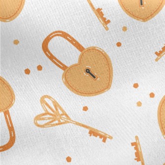 Love Padlock Key Jersey Backed Fleece