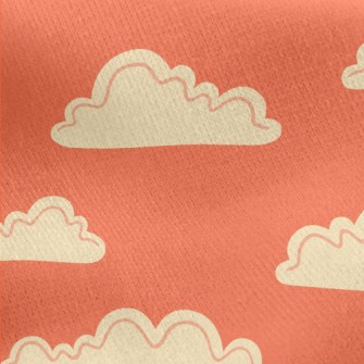 Simple Line Clouds Jersey Backed Fleece