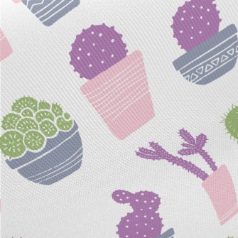 Succulent Potted Plants Midweight Cotton Poplin