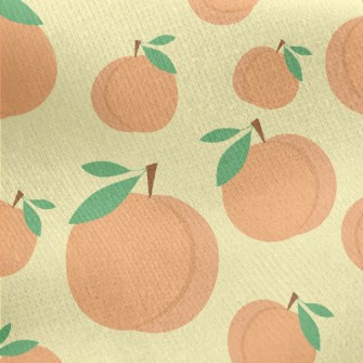 Cute Peaches Of Different Size Jersey Backed Fleece