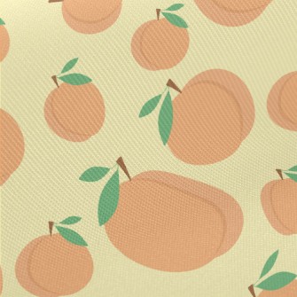 Cute Peaches Of Different Size Midweight Cotton Poplin