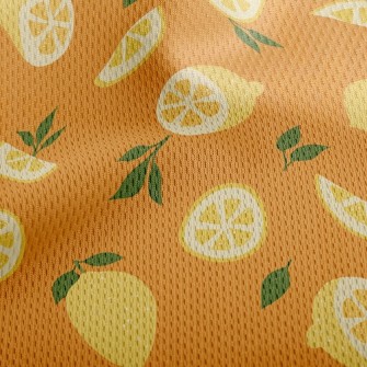 Fresh Lemon Slices Athletic Mesh Flat Back